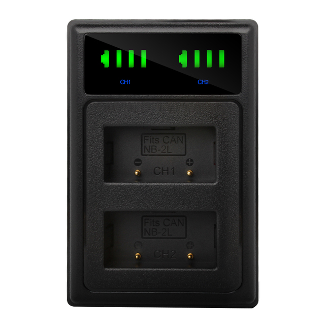 USB Dual Charger NB-2L NB-2LH for Canon EOS 350D 400D Digital Rebel XT XTi FV500 FVM20 DC301 BP-2L5 BP-2LH Light OTP/OVP