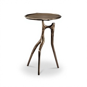Side <b>Table</b> Modern <b>Metal</b> <b>Console</b> <b>Table</b> Tripod Base Handmade Contemporary Living Room Furniture - Product Image 1