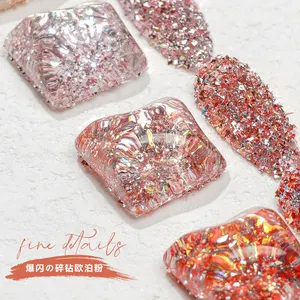 Bubuk Tahun Baru Serpihan Berlian Kilau Merah Bubuk Opal Reflektif Glitter Serpihan Emas Merah Glitter Pigmen Perak