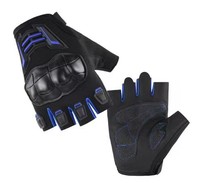 Gants de sport d'été respirants antidérapants à demi-doigts pour moto, motocross, en polyester/coton, fermeture à enfiler