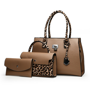 Conjunto de 3 piezas de bolso de mano de cuero PU para mujer, con estampado de leopardo, bolso tote con asa superior, bolso de hombro y cartera. - Product Image 5