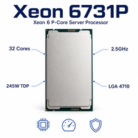 Processeur de serveur 6731P, 32 cœurs, 64 threads, 2,5 GHz, 4,1 GHz Turbo, 144 Mo, 245 W TDP, LGA4710, processeur de centre de données