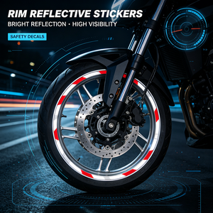 Autocollant réfléchissant pour jante de moto, autocollant d'avertissement de sécurité nocturne pour la décoration du moyeu de moto - Product Image 6