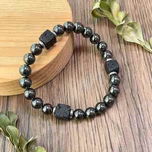 Bracelet en pierre naturelle avec perles de verre colorées pour la clarté mentale, emballage d'exportation sécurisé et carte de conseils d'entretien - Product Image 5
