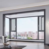 Ventanas Abatibles de Vidrio Templado de Aleación de Aluminio con Aislamiento Acústico y Térmico de 5 mm