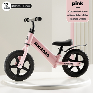 Vélo d'équilibre pour enfants 12 pouces, cadre et fourche en acier, sans pédales, sans freins, léger (3,5 kg), pour 2-5 ans, utilisation tout-terrain - Product Image 3
