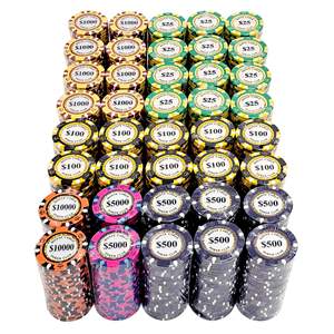 <span class=keywords><strong>Jetons</strong></span> de poker en argile 14g personnalisés avec impression laser pour casino, jeu de hasard, Baccarat, Blackjack - Product Image 3
