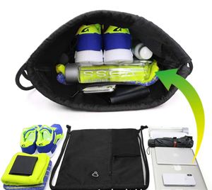 Sac à dos élégant avec logo personnalisé, fermeture éclair et trou USB, idéal pour les jeux de ball et les excursions à la plage - Product Image 2