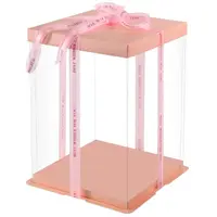 Bazaleas — boîte à gâteau transparente rose clair, 4 pouces, 6 pouces, 8 pouces, 10 pouces, 12 pouces, qualité alimentaire, livraison gratuite