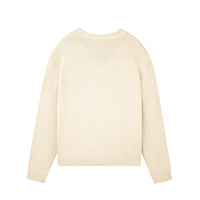 AiNear Großhandel Benutzerdefiniertes Logo Design OEM & ODM Hochwertige Langarm V-Ausschnitt Knopfleiste Beige Herren Weicher Woll-Strick Cardigan Pullover