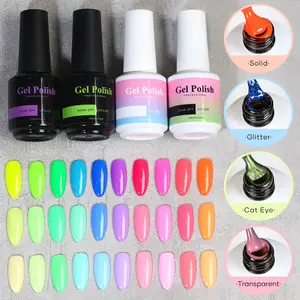 Missgel 6pcs Moq 360 색 솔리드 글리터 고양이 눈 색상 15ml UV 젤 vernier 세미 영구