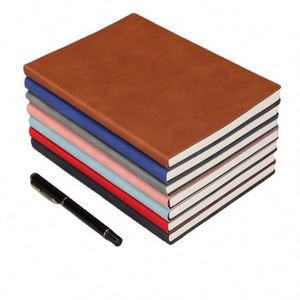 Custom PU Leather Hardcover High Quality A5 100 Sheets <b>Notes</b> Writing Students Diary <b>Note</b> <b>Books</b> School Bulk Planners Notebook - Product Image 1