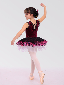 Trajes <span class=keywords><strong>de</strong></span> Ballet <span class=keywords><strong>de</strong></span> Tul con Encaje Negro y Estampado <span class=keywords><strong>de</strong></span> Terciopelo Borgoña, Nuevos Diseños <span class=keywords><strong>de</strong></span> Anna Shi - Product Image 4