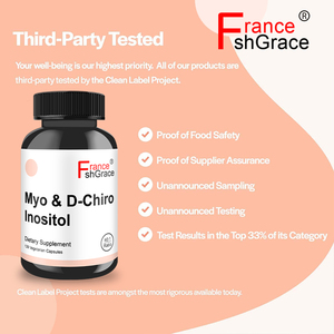 ผู้ผลิตผลิตภัณฑ์เสริมอาหารไมโอ-อิโนซิทอล ดี-ไคโร อิโนซิทอล ช่วยปรับสมดุลระดับโฮโมซิสเทอีน 120 แคปซูล ไมโอ-อิโนซิทอล ดี-ไคโร อิโนซิทอล - Product Image 5