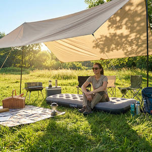 Colchón de Aire <span class=keywords><strong>Inflable</strong></span> con Bomba de Pie Integrada para Viajes, Hogar y Exteriores, Cama <span class=keywords><strong>Inflable</strong></span> para Dormir - Product Image 6