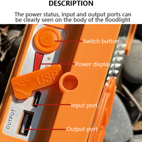 Solar-Flutlicht mit Bluetooth-Lautsprecher, 4000mAh Wiederaufladbar, Outdoor LED-Campinglampe, 3 Stufen, Rot-Blaue Stroboskop-Warnleuchte