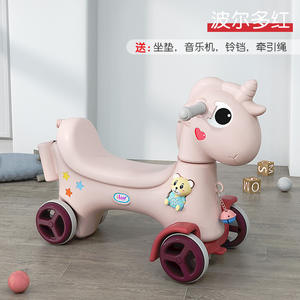 Produk baru 5 dalam 1 plastik untuk anak, kursi kuda goyang yang dapat diputar, mainan anak-anak, alat bantu jalan, mainan binatang - Product Image 3