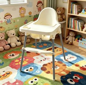 Silla Alta Portátil y Ajustable para Bebé con Patas <span class=keywords><strong>de</strong></span> Acero Inoxidable, Bandeja Desmontable y Reposapiés - Product Image 2