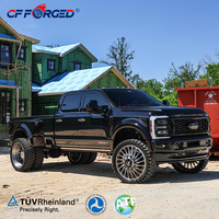Jantes forgées à profil profond pour pick-up 22-24 pouces 10x285.7 pour F450/F350, chromées polies avec enjoliveur à pointes et design maillé