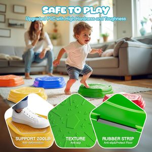EPT Piedra de <span class=keywords><strong>equilibrio</strong></span> antideslizante Stepping Stones Balance Sensory Toys 5PCs Stepping Stones recargables con luz y música - Product Image 4
