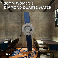 Usine de bijoux OEM ODM, montre à quartz pour femmes de 30 mm, nacre, perles, diamants, pierres coulissantes, bracelet en cuir