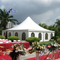 Carpa de Jardín Tipo Pagoda para Fiestas al Aire Libre de 6*6 Metros, Impermeable, Carpa Blanca para Celebraciones y Bodas, Gazebo en Venta