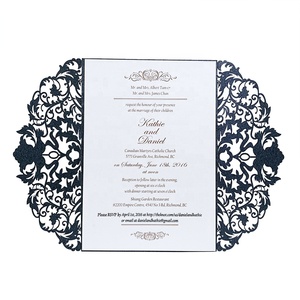 Invitations de mariage élégantes et bon marché, <span class=keywords><strong>carte</strong></span> <span class=keywords><strong>d</strong></span>écoupée au laser - Product Image 5