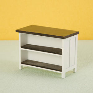 Mini1:12 Escritorio de almacenamiento de doble capa Mini modelo de muebles DIY Casa de muñecas de juguete de madera con escena de sala de estar para propietarios de casas de muñecas - Product Image 6