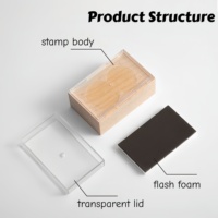 Material de espuma doble para sellos al por mayor, sello de madera rectangular cuadrado para uso en oficina, sello flash DIY