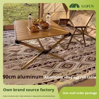 Table de camping pliable de 90cm en alliage d'aluminium du fabricant Table de camping portable pour barbecue de pique-nique en plein air