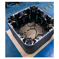 Nouvel écran LED d'intérieur P3.91mm couleur pleine haute luminosité 500x500mm, panneau de location à coins incurvés, raccordement sans soudure