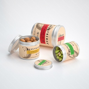 Latas de Aluminio de Grado Alimenticio para Frutos Secos |   Contenedores Metálicos para Snacks con Tapa |   Frascos Reciclables para Envasado de Alimentos Secos - Product Image 1