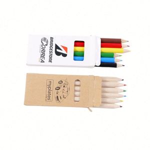 Juego de Lápices de Colores de Madera Natural Personalizados en Caja de Papel Kraft para Niños, Gran Venta - Product Image 1