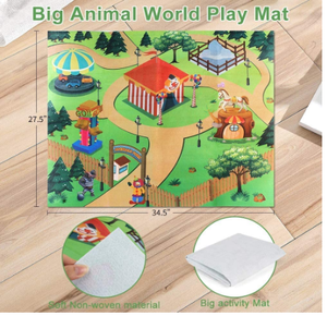 Set da Gioco con Figurine di Animali, Tappetino Attività e Alberi, 24 Pezzi Realistici di Grandi Animali in Plastica, Set Gioco Giungla e <span class=keywords><strong>Zoo</strong></span> Selvaggio - Product Image 5