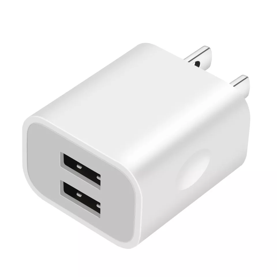 Dual USB US Plug 2A Carregador de parede para iPhone 14 13 12 11 Samsung Google Sony OPPO Adaptador de carregamento de viagem para celular