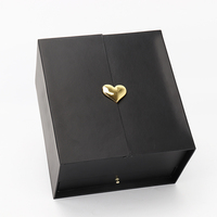 Boîte cadeau florale pour la fête des mères, personnalisée, écologique, en carton rigide, style tiroir, double étage, carrée, avec laminage mat et gaufrage