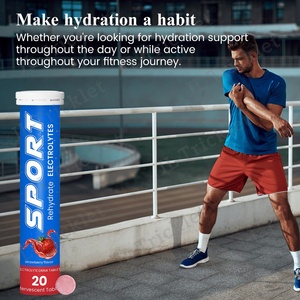 แท็บเล็ตอิเล็กโทรไลต์แบบหลอดสำหรับการดื่มเพื่อการดูแลความชุ่มชื้นแบบเชิงรุก ผลิตภัณฑ์ OEM แบรนด์ส่วนตัว  แบบเม็ดฟู่ผสมวิตามิน - Product Image 3