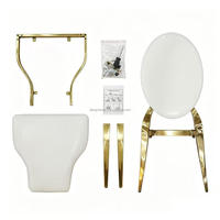 Chaise de banquet de luxe royale en acier inoxydable, empilable et démontable, dorée, pour mariage, hôtel, fête et événement - Meilleure vente