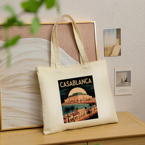 Sac fourre-tout personnalisé en toile à motif Casablanca, <span class=keywords><strong>Maroc</strong></span>, sac à bandoulière personnalisé pour les voyages, sac de shopping réutilisable pour femmes avec - Product Image 3