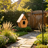 Maison à oiseaux vintage suspendue en métal OEM ODM avec figurine d'oiseau, décoration en fer résistante aux intempéries pour patio et jardin