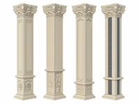 Moules en plastique préfabriqués pour colonnes romaines carrées en béton ciment pour la décoration extérieure des bâtiments, vente