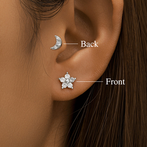 CANNER Dainty 16G 925 Silver Star Moon Cubic Zircon Reversible Wearing Ear Cartilage Earring Jewelry for Women - Product Image 4