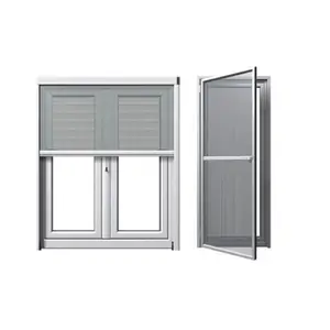 Cbmmart china fábrica fazer dupla vitriz estrutura de alumínio janelas e portas impacto com mosquitos janela