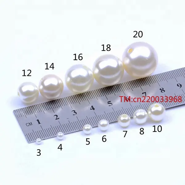 Peals bianchi di alta qualità 6mm foro dritto rotondo perline di perle d'imitazione in plastica Abs per la creazione di gioielli