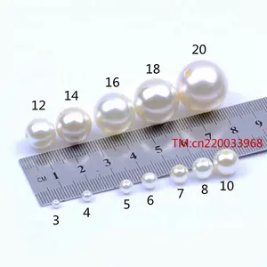 High Quality White Peals 6mm Round Straight Hole Abs Plastic Imitation Pearl Beads For Jewelry Making