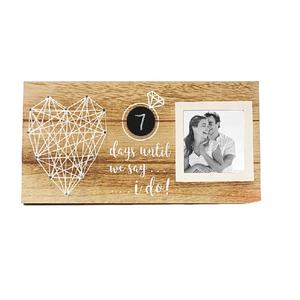 ของขวัญคู่และเจ้าสาว-วันจนกว่าฉันทำ Rustic Wedding Countdown ป้ายกรอบรูป - Product Image 1