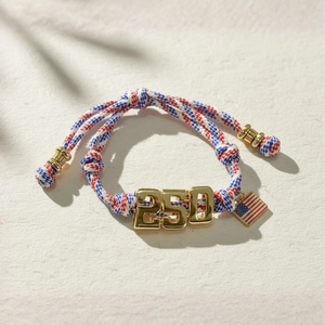 Pulsera de <span class=keywords><strong>Cuerda</strong></span> con Colgante de Honor 'America 250', Hecha a Mano en EE. UU., para el 250 Aniversario de <span class=keywords><strong>la</strong></span> Independencia, Joyería Patriótica para Mujer - Product Image 2