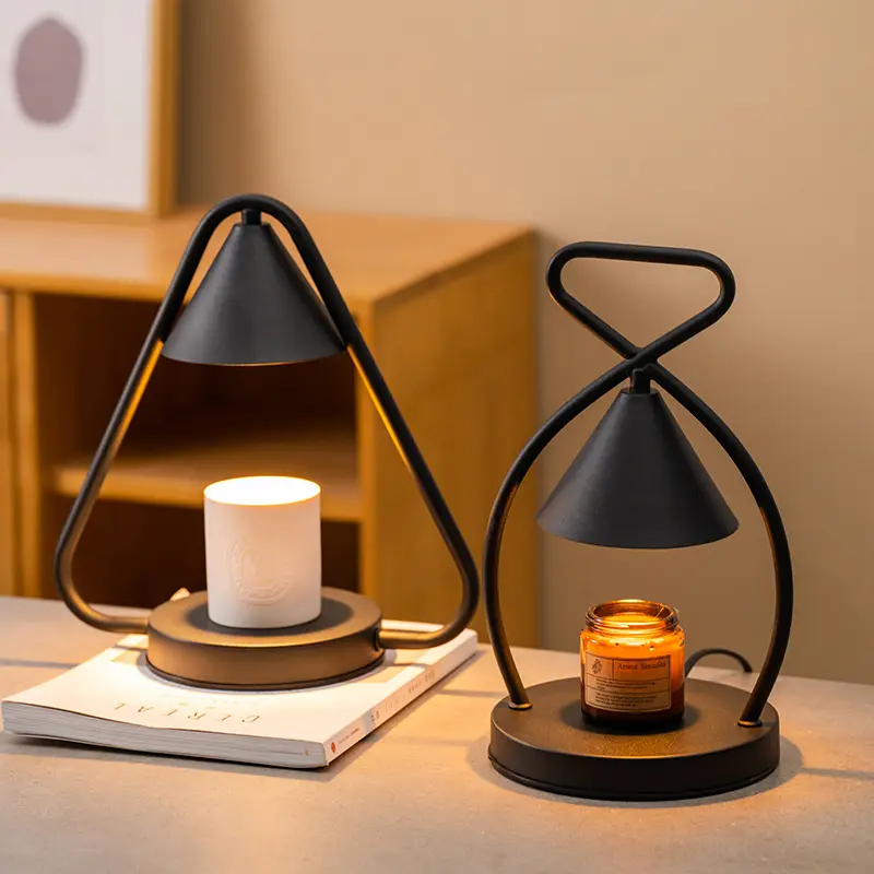 Brûleur électrique de parfum de cire fondue, lampe chauffe-bougie d'aromathérapie avec hauteur de luminosité réglable et ampoule