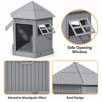 Maison pour animaux de compagnie en plastique personnalisée en usine, chenil extérieur imperméable avec fenêtre, OEM ODM disponible