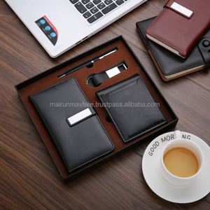 Nouvelle arrivée promotionnelle 4 en 1 portefeuille + porte-clés + stylo + cahier portefeuille en cuir coffret cadeau homme coffret cadeau 2023 coffret cadeau 2021 - Product Image 3